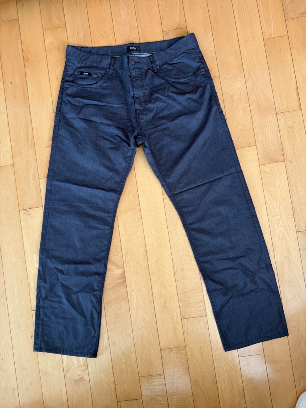 Boss Relaxed-Fit Men's Lightweight Jeans in Dark Navy